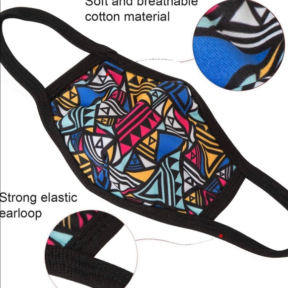 Geometry Triangle Patterned Face Mask - Picture 3 of 9